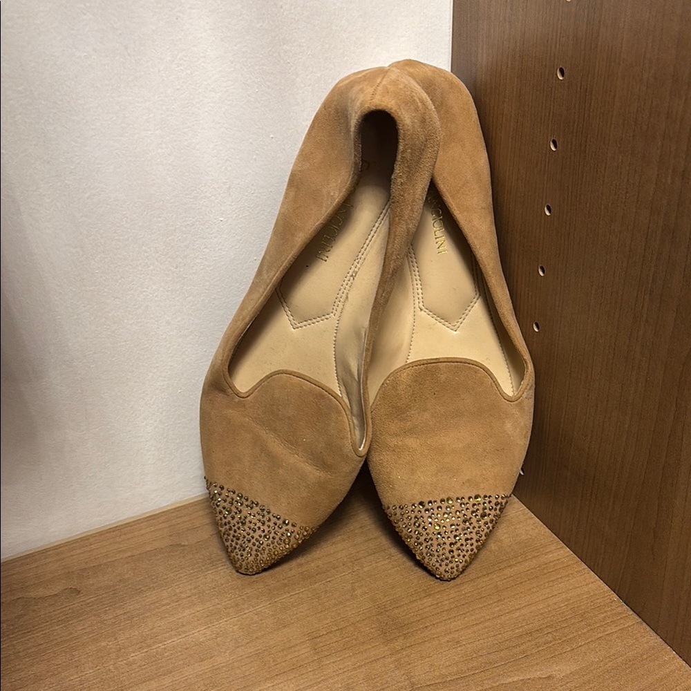 Elegant Tan Suede Women's Flats